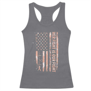 Patriotic Endometrial Cancer Awareness Racerback Tank Top Her Fight Our Fight
