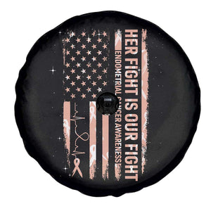 Patriotic Endometrial Cancer Awareness Spare Tire Cover Her Fight Our Fight