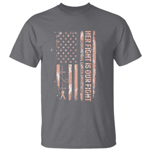 Patriotic Endometrial Cancer Awareness T Shirt Her Fight Our Fight