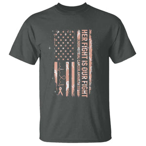 Patriotic Endometrial Cancer Awareness T Shirt Her Fight Our Fight