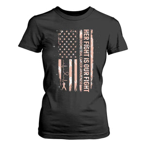 Patriotic Endometrial Cancer Awareness T Shirt For Women Her Fight Our Fight