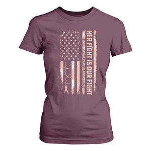 Patriotic Endometrial Cancer Awareness T Shirt For Women Her Fight Our Fight