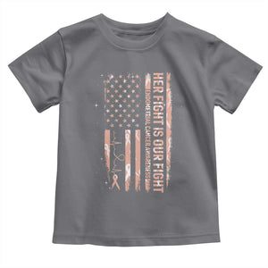 Patriotic Endometrial Cancer Awareness Toddler T Shirt Her Fight Our Fight