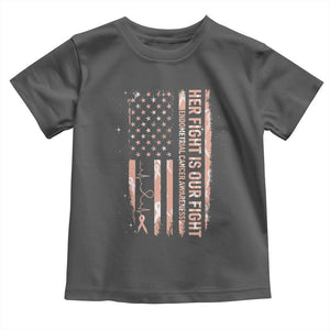 Patriotic Endometrial Cancer Awareness Toddler T Shirt Her Fight Our Fight