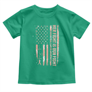 Patriotic Endometrial Cancer Awareness Toddler T Shirt Her Fight Our Fight