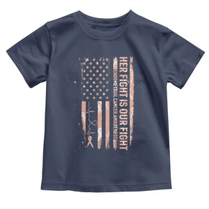 Patriotic Endometrial Cancer Awareness Toddler T Shirt Her Fight Our Fight