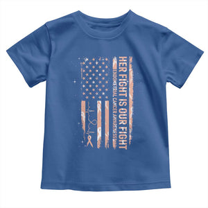 Patriotic Endometrial Cancer Awareness Toddler T Shirt Her Fight Our Fight