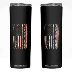American Flag Endometrial Cancer Support Skinny Tumbler My Moms Fight My Fight