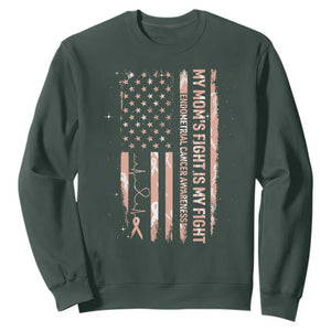 American Flag Endometrial Cancer Support Sweatshirt My Moms Fight My Fight