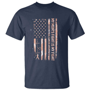 American Flag Endometrial Cancer Support T Shirt My Moms Fight My Fight