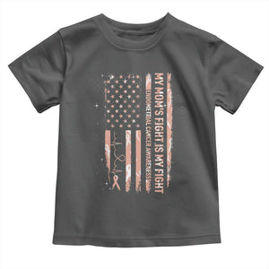 American Flag Endometrial Cancer Support Toddler T Shirt My Moms Fight My Fight