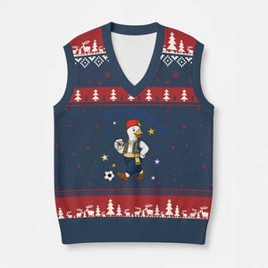 Off To Watch Bosnia V-Neck Knit Sweater Vest Funny Goose Fudbal Fan Gift