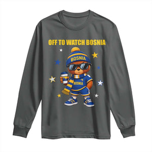 Bosnian Teddy Bear Fudbal Fan Long Sleeve Shirt Off To Watch Bosnia
