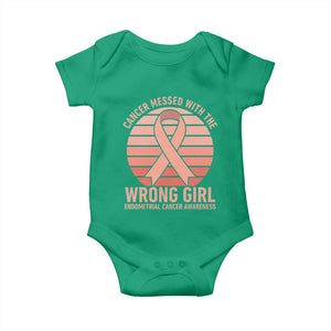 Cancer Messed With The Wrong Girl Baby Onesie Endometrial Cancer Warrior
