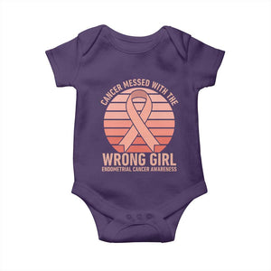 Cancer Messed With The Wrong Girl Baby Onesie Endometrial Cancer Warrior