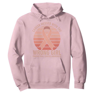 Cancer Messed With The Wrong Girl Hoodie Endometrial Cancer Warrior