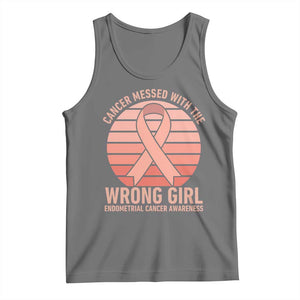 Cancer Messed With The Wrong Girl Tank Top Endometrial Cancer Warrior