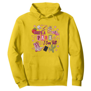 Funny Western Teacher Aide Graphic Hoodie She's A Para I Can Tell