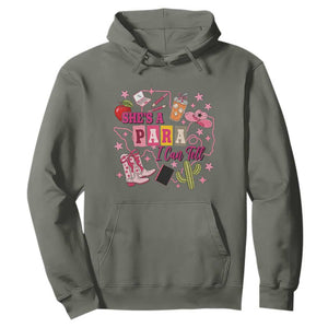 Funny Western Teacher Aide Graphic Hoodie She's A Para I Can Tell
