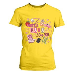 Funny Western Teacher Aide Graphic T Shirt For Women She's A Para I Can Tell