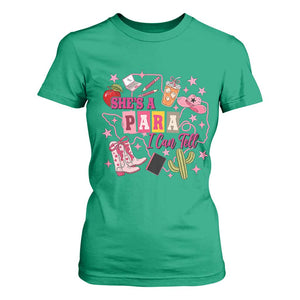 Funny Western Teacher Aide Graphic T Shirt For Women She's A Para I Can Tell