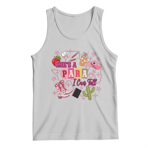 Funny Western Teacher Aide Graphic Tank Top She's A Para I Can Tell