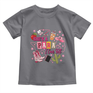 Funny Western Teacher Aide Graphic Toddler T Shirt She's A Para I Can Tell