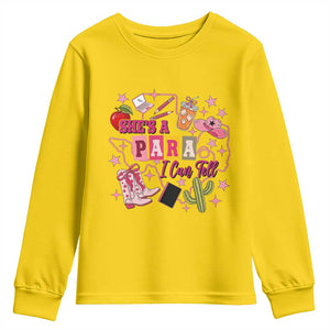 Funny Western Teacher Aide Graphic Youth Sweatshirt She's A Para I Can Tell