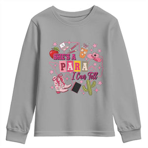 Funny Western Teacher Aide Graphic Youth Sweatshirt She's A Para I Can Tell