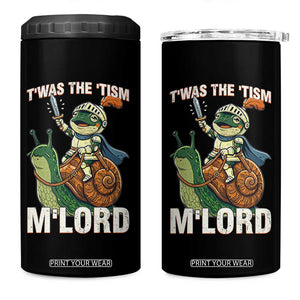 Funny Medieval Knight Frog Meme With Sword 4 in 1 Can Cooler Tumbler Twas The Tism MLord