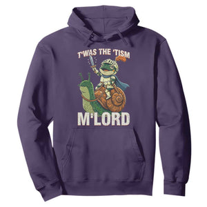 Funny Medieval Knight Frog Meme With Sword Hoodie Twas The Tism MLord TS12 Purple Print Your Wear