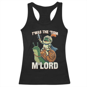 Funny Medieval Knight Frog Meme With Sword Racerback Tank Top Twas The Tism MLord