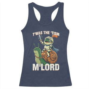 Funny Medieval Knight Frog Meme With Sword Racerback Tank Top Twas The Tism MLord