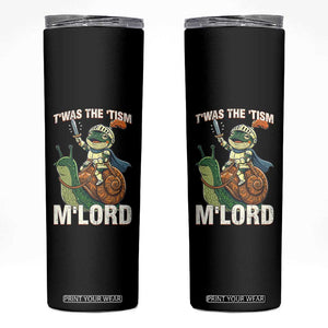 Funny Medieval Knight Frog Meme With Sword Skinny Tumbler Twas The Tism MLord