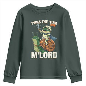 Funny Medieval Knight Frog Meme With Sword Youth Sweatshirt Twas The Tism MLord