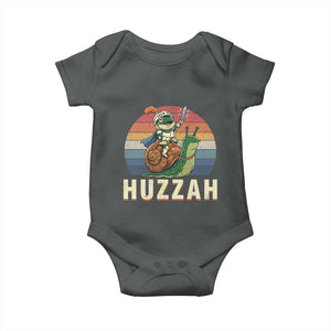 Funny Huzzah Frog Meme Baby Onesie Medieval Knight With Sword Graphic