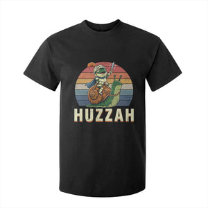 Funny Huzzah Frog Meme T Shirt For Kid Medieval Knight With Sword Graphic