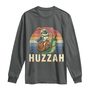Funny Huzzah Frog Meme Long Sleeve Shirt Medieval Knight With Sword Graphic