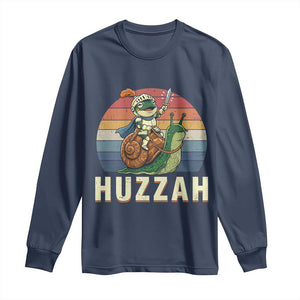 Funny Huzzah Frog Meme Long Sleeve Shirt Medieval Knight With Sword Graphic
