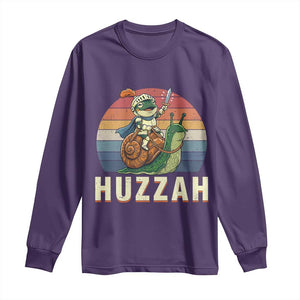 Funny Huzzah Frog Meme Long Sleeve Shirt Medieval Knight With Sword Graphic