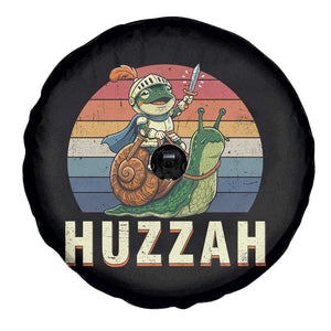 Funny Huzzah Frog Meme Spare Tire Cover Medieval Knight With Sword Graphic