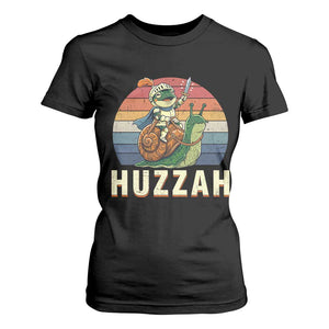 Funny Huzzah Frog Meme T Shirt For Women Medieval Knight With Sword Graphic