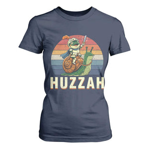 Funny Huzzah Frog Meme T Shirt For Women Medieval Knight With Sword Graphic