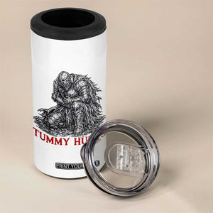 Funny Tummy Hurts Medieval Knight 4 in 1 Can Cooler Tumbler Dark Fantasy Warrior Meme Graphic