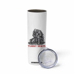 Funny Tummy Hurts Medieval Knight Skinny Tumbler Dark Fantasy Warrior Meme Graphic