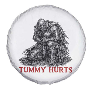 Funny Tummy Hurts Medieval Knight Spare Tire Cover Dark Fantasy Warrior Meme Graphic