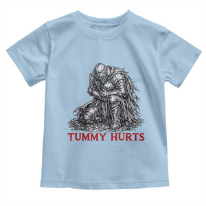 Funny Tummy Hurts Medieval Knight Toddler T Shirt Dark Fantasy Warrior Meme Graphic