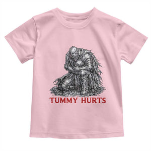 Funny Tummy Hurts Medieval Knight Toddler T Shirt Dark Fantasy Warrior Meme Graphic