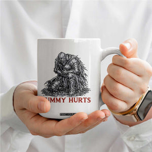 Funny Tummy Hurts Medieval Knight Coffee Mug Dark Fantasy Warrior Meme Graphic