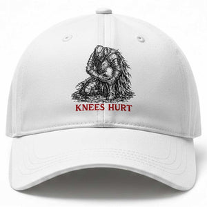 Funny Knees Hurt Medieval Knight Baseball Cap Dark Fantasy Sword Warrior Humor TS12 Print Your Wear